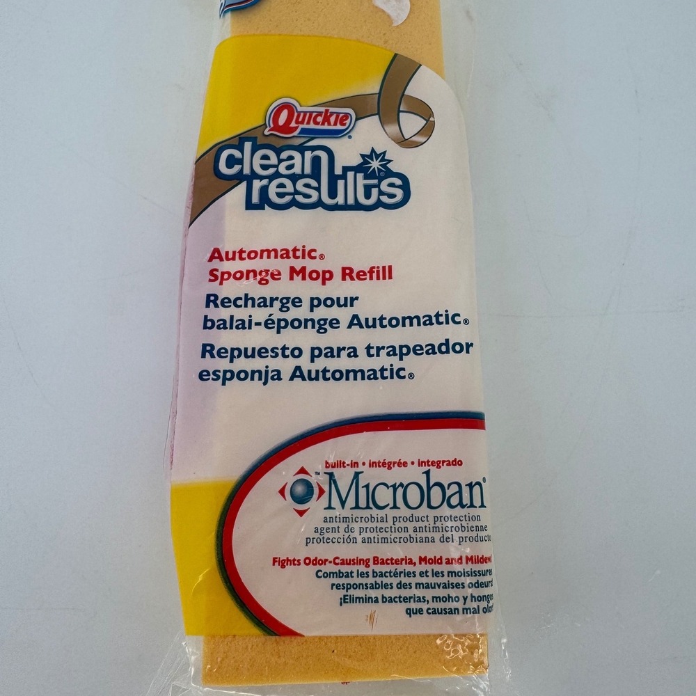 Quickie Clean Results Type S Automatic Sponge Mop Refill Yellow Microban 0442CR